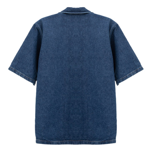 Hello Sunflower Loose Shirt Rinse Blue 737 5090 Degli Uberti